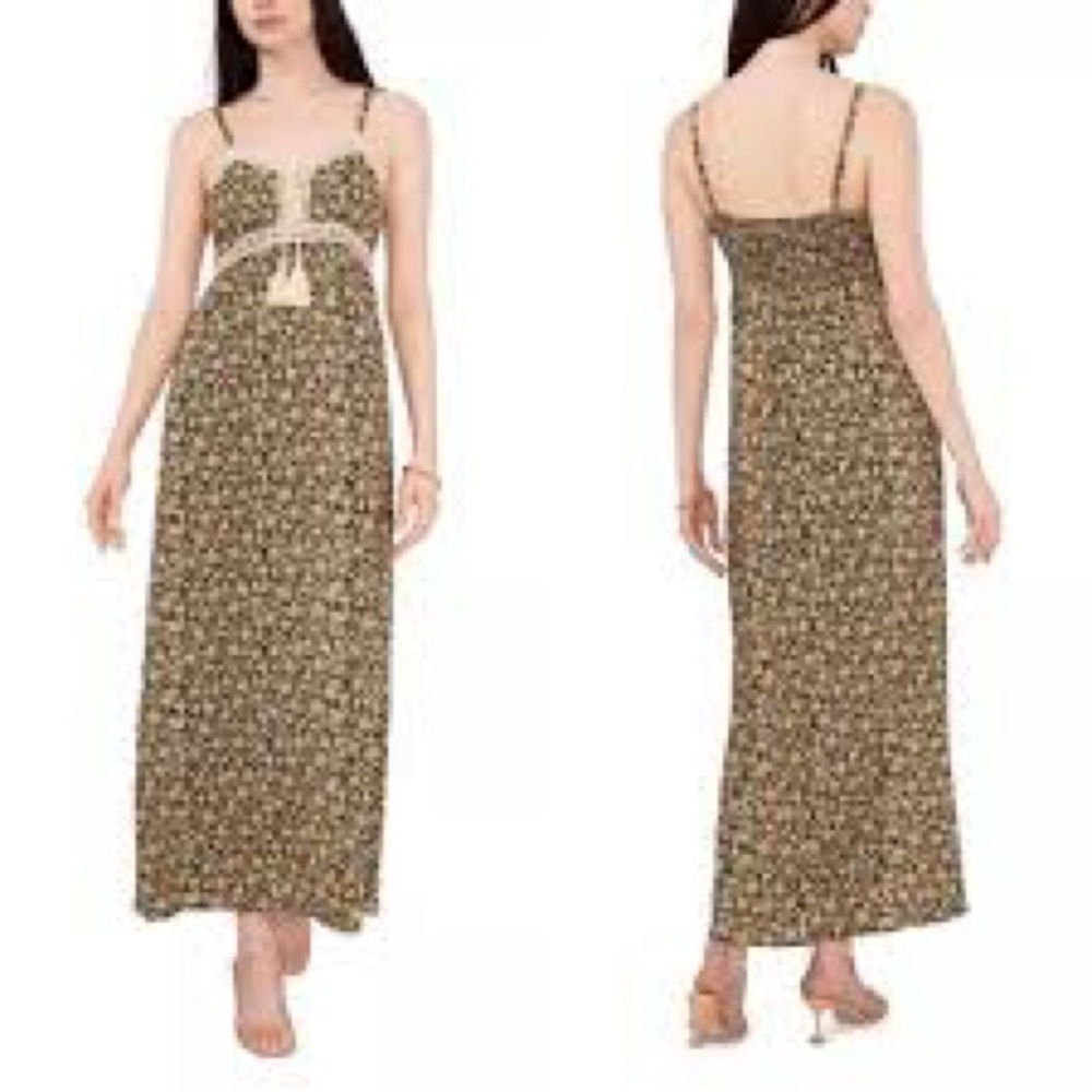 1. State Size Medium Navy Blue Floral Hills Maxi Dress New
